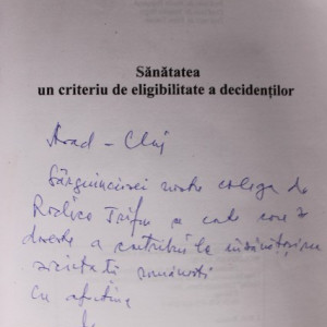 Liviu Moldovanu, Roxana Sirli Moldovanu - Sanatatea, un criteriu de eligibitate a decidentilor (cu autograf)