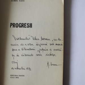 Aurel Sasu - Progresii (debut, cu autograf)
