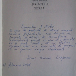 Doina Uricariu - Jugastru sfiala (cu autograf)