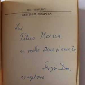 Ion Minulescu - Cetiti-le noaptea (cu autograful lui Sergiu Pavel Dan)