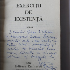 Ion Tugui - Exercitii de existenta (cu autograf)