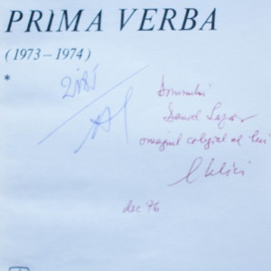 Laurentiu Ulici - Prima verba (vol. I, cu autograf)
