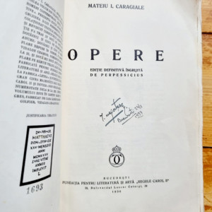 Mateiu I. Caragiale - Opere (editie princeps, interbelica)