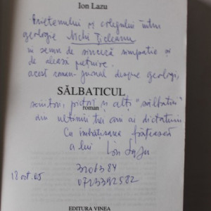Ion Lazu - Salbaticul (cu autograf)