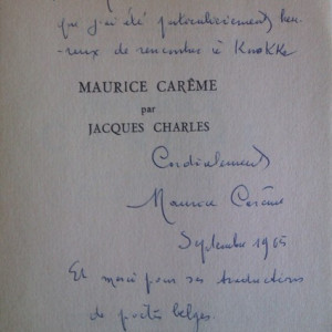 Jacques Charles - Poetes d`aujourd`hui - Maurice Careme (editie in limba franceza, cu autograful lui Maurice Careme)