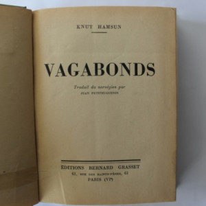 Knut Hamsun - Vagabonds (editie hardcover, interbelica, frumos relegata)
