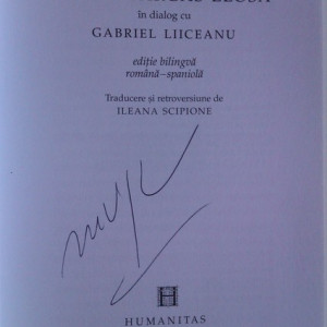 Mario Vargas Llosa in dialog cu Gabriel Liiceanu - Chipuri ale raului in lumea de astazi (editie bilingva, romano-spaniola, cu autograful lui Mario Vargas Llosa)