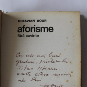 Octavian Bour - Aforisme fara cuvinte (mic album, cu autograf, editie hardcover)