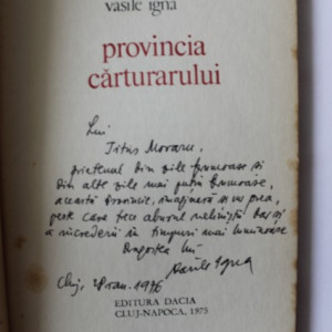 Vasile Igna - Provincia carturarului (cu autograf)