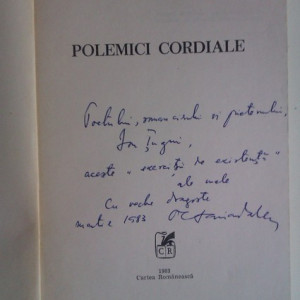 Octavian Paler - Polemici cordiale (cu autograf)