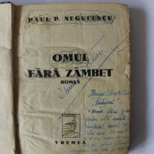 Paul P. Negulescu - Omul fara zambet (volum de debut, cu autograf, editie antebelica)