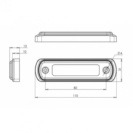 Lampa marcaj lateral galben neon