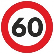 Indicator limitare viteza autocolant 60 km/ora Ø12