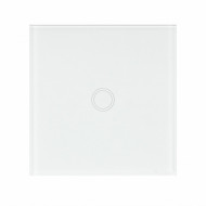 Intrerupator simplu cu touch PNI SH101 din sticla, alb cu LED indicator