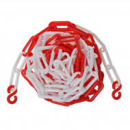 Lant plastic bariera alb-rosu 5m