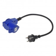 Adaptor cablu la mufa CEE + priza 40 cm 3x1,5 mm²