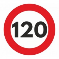 Indicator limitare viteza autocolant 120 km/ora 12cm