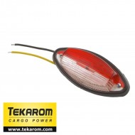 Lampa pozitie ovala alba-rosie