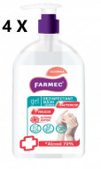PACHET 4 GELURI DEZINFECTANTE MAINI 500 ML, ALCOOL 70%, VIRUCID
