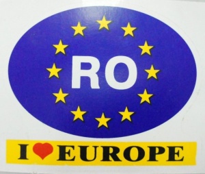 Autocolant RO I love Europe