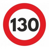 Indicator limitare viteza autocolant 130 km/ora 12cm