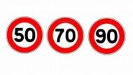 Pachet indicatoare limitare viteza autocolant 50 70 90 km/ora