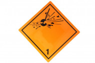 Placa ADR aluminiu - "Pericol Transport substante și obiecte explozive clasa 1"