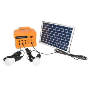 Sistem panou solar policristalin 18V/10W cu radio FM /MP3 si 2 becuri 12V/3W