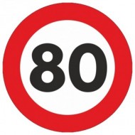 Indicator limitare viteza autocolant 80 km/ora Ø12