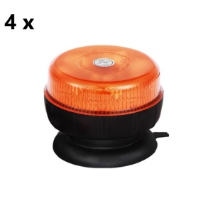 Pachet 4 girofaruri auto 12V/24V orange cu 8 LED-uri de 5W
