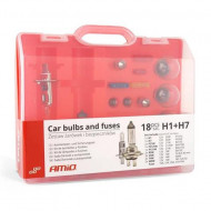Set becuri cu halogen si sigurante 19buc - H1 + H7