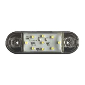 Lampa pozitie-strobo ovala alba 9 leduri 24V