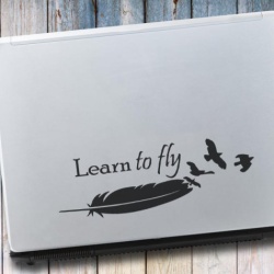 Sticker laptop - Learn to Fly