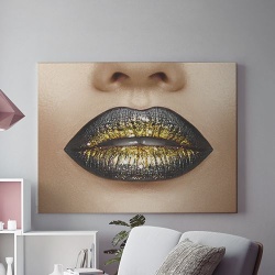 Tablou Canvas Golden lips