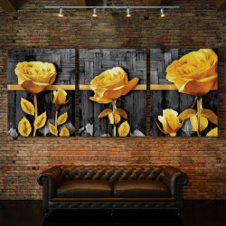 Set Tablouri Canvas - Golden Roses