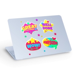 Sticker laptop well done, wow, awsome