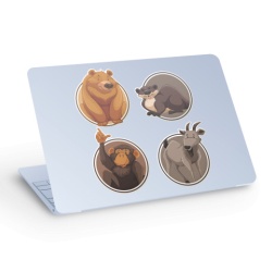 Sticker laptop urs maimuta castor capra