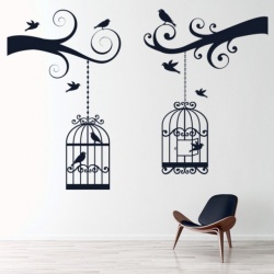 Sticker Tree Branch Bird Cage