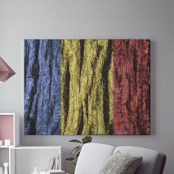 Tablou Canvas Steag pe scoarta de copac