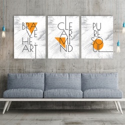 Set 3 tablouri motivationale - Brave heart