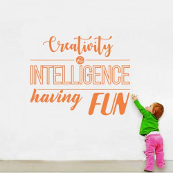 Sticker De Perete Creativitatea Este Inteligenta Distractiva