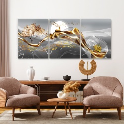 Set tablouri canvas - Deer and Golden Boat