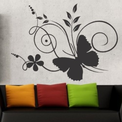 Sticker De Perete Fluture Pe Flori