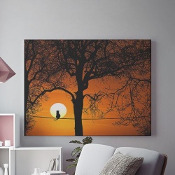 Tablou Canvas Pisica si luna