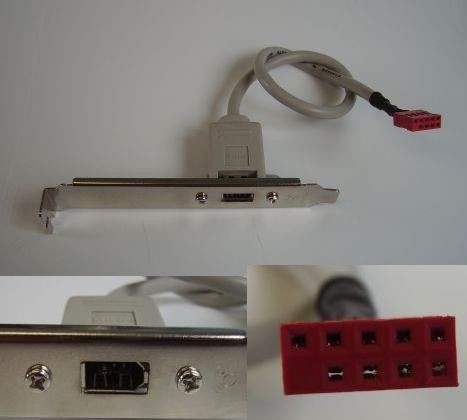 Rear Bracket 1 x 1394 (FireWire, 6-Pin)