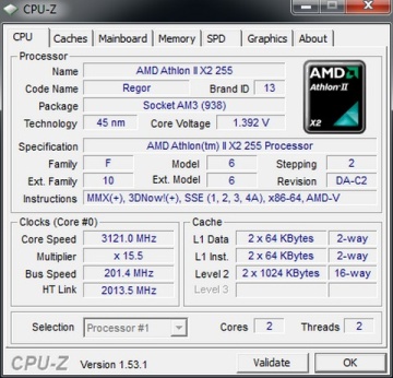 AMD Athlon II X2 255 3.1GHz 2MB AM3 BOX
