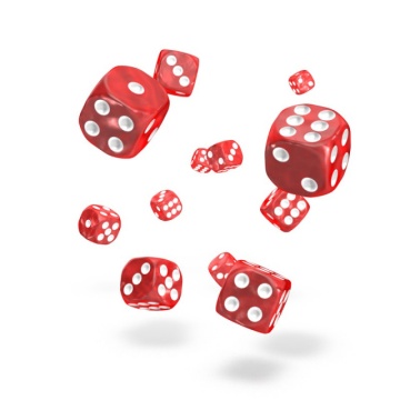 Kockice Oakie Doakie Dice D6 Marble RED 16mm (12 komada, Profesionalne Kockice Za Društvene Igre)