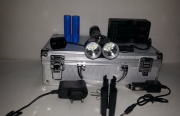 POLICE CREE XQ-Q2822A 2xT6 LED Baterijska Lampa 30000W (lovački set)