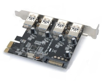 ULANSON 4 Ports USB 3.0 PCI-E Express Card (SATA Powered)