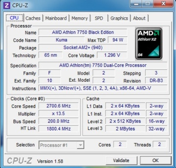 AMD Athlon 64 X2 7750 BE 2.7GHz 3MB L3 AM2+ BOX